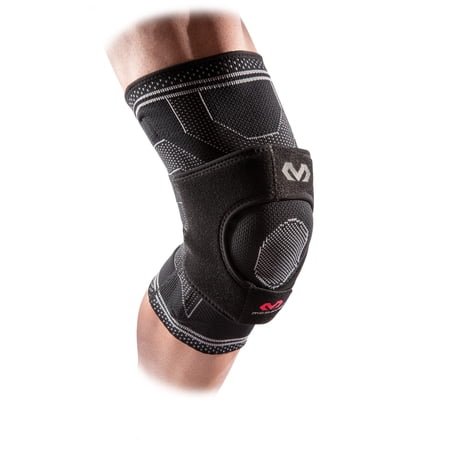 McDavid Elite Engineered Elastic Knee Support w/Dual Wrap & Stays, XS, BLACK