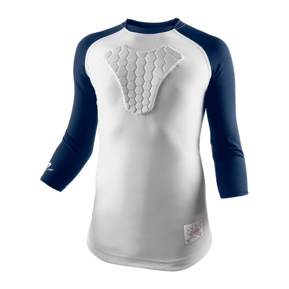McDavid Hex Sternum 3/4 Shirt Wht/Nvy Youth X-Large