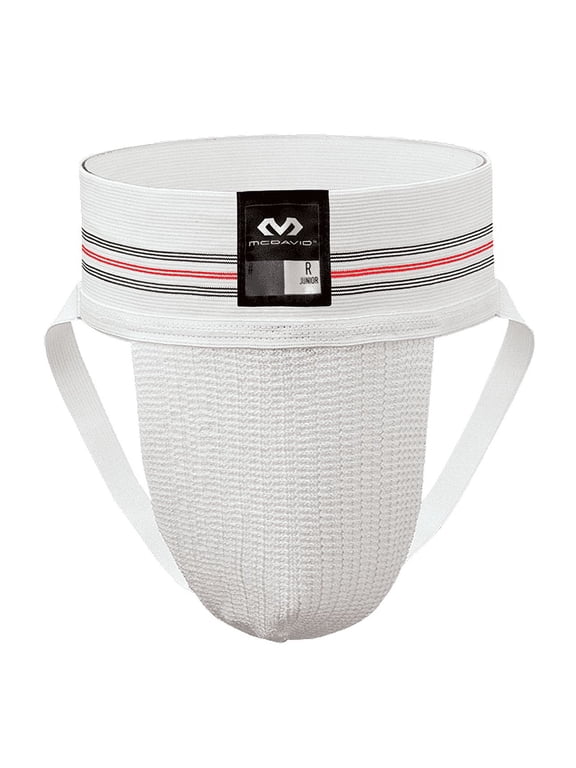 Jock Strap Athletic Supporter, Polyester, White, Adult Medium, 2-Pack
