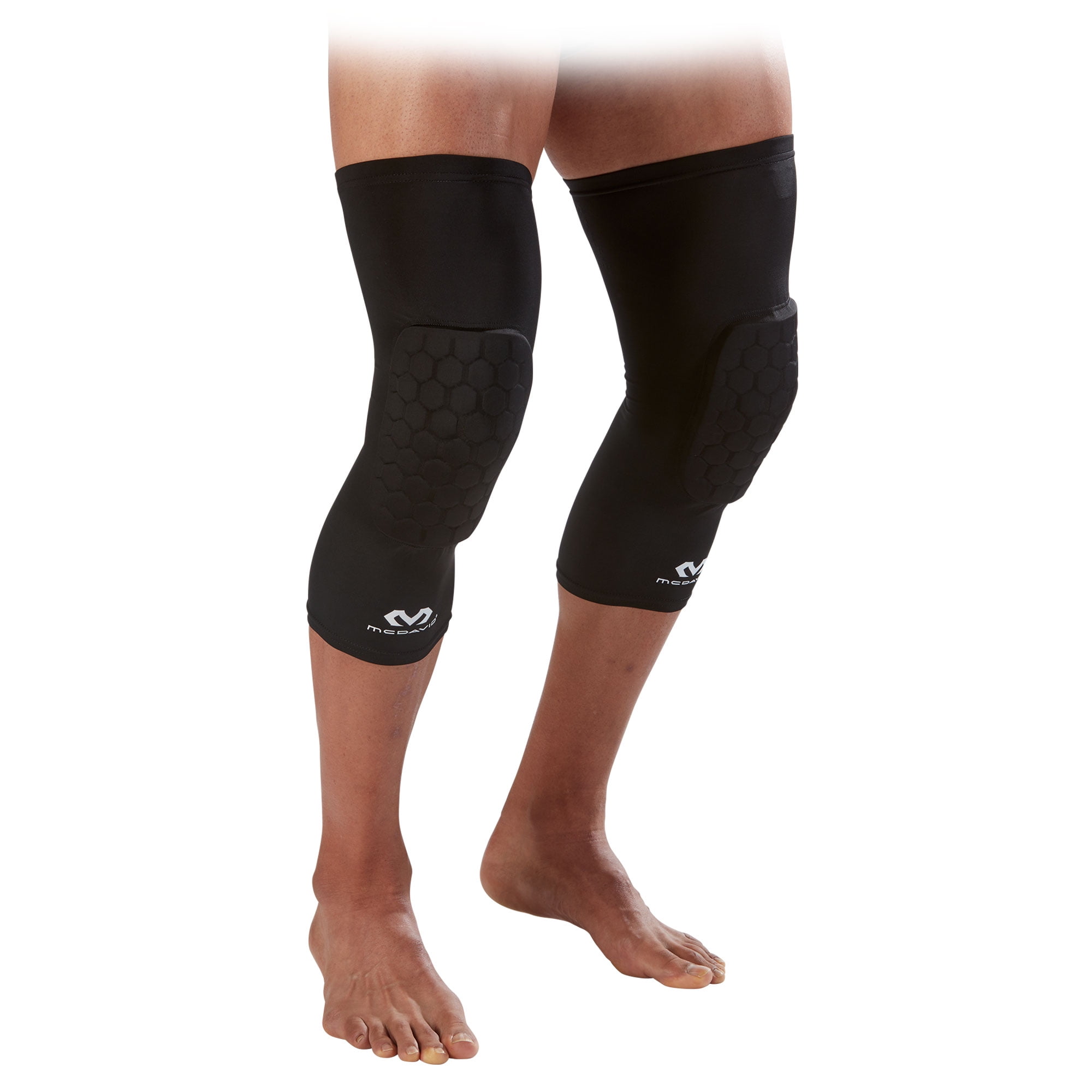 McDavid Knee HEX Tech Black Padded Protective Compression Sleeve, Pair,  Small/Medium 
