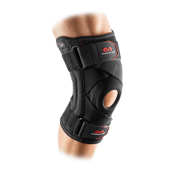 McDavid MD425 Knee Support, Reinforced Stays & Cross Straps, Black, Adult S