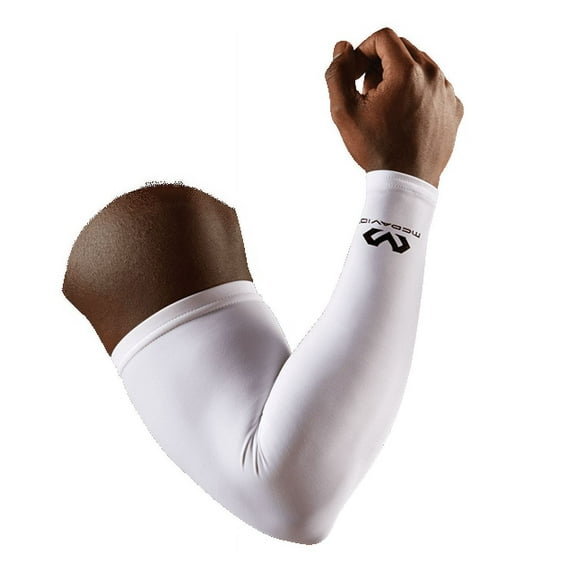 McDavid MD6566 Compression Arm Sleeves/Pair, Adult L, WHITE