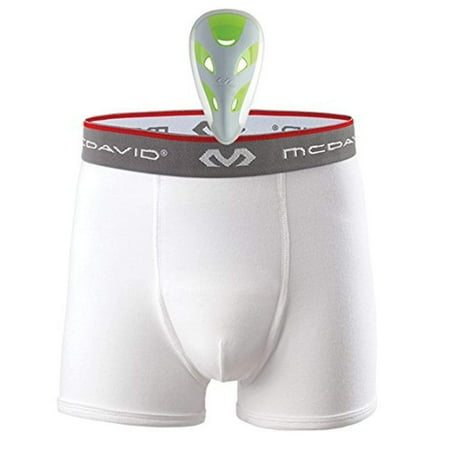 McDavid MD9140 Boxer Brief w/Flexcup, PeeWee L, WHITE