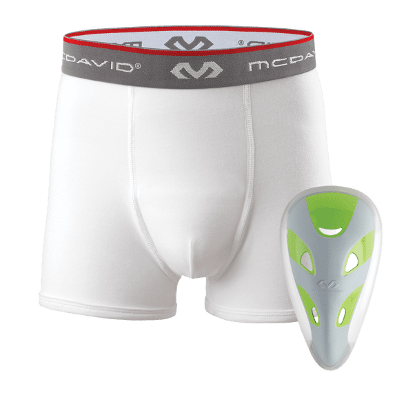 McDavid MD9140 Boxer Brief w/Flexcup, PeeWee Reg, WHITE