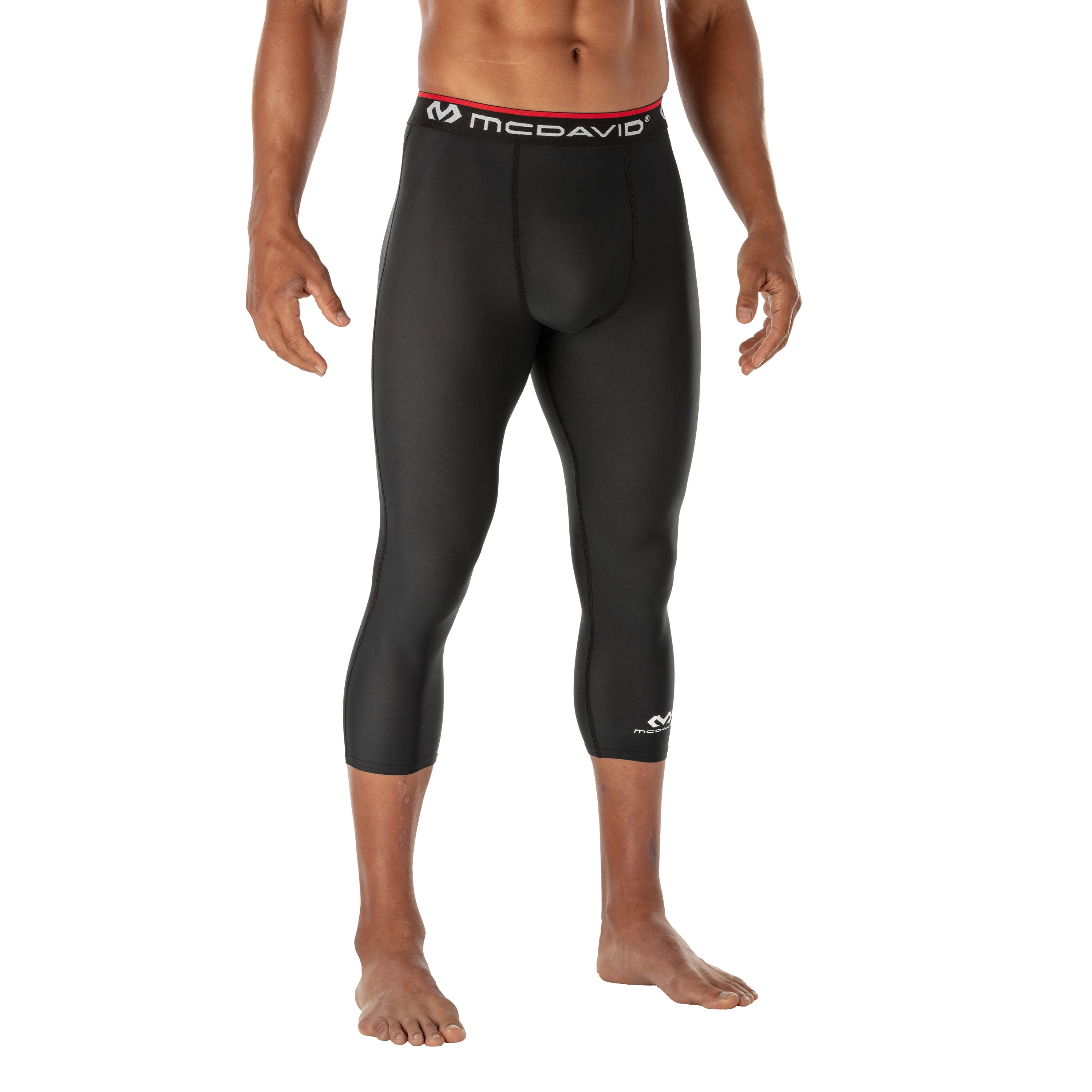 X-Large Compression Athletic Pants, Adult Sport Tight McDavid 3/4 Black,