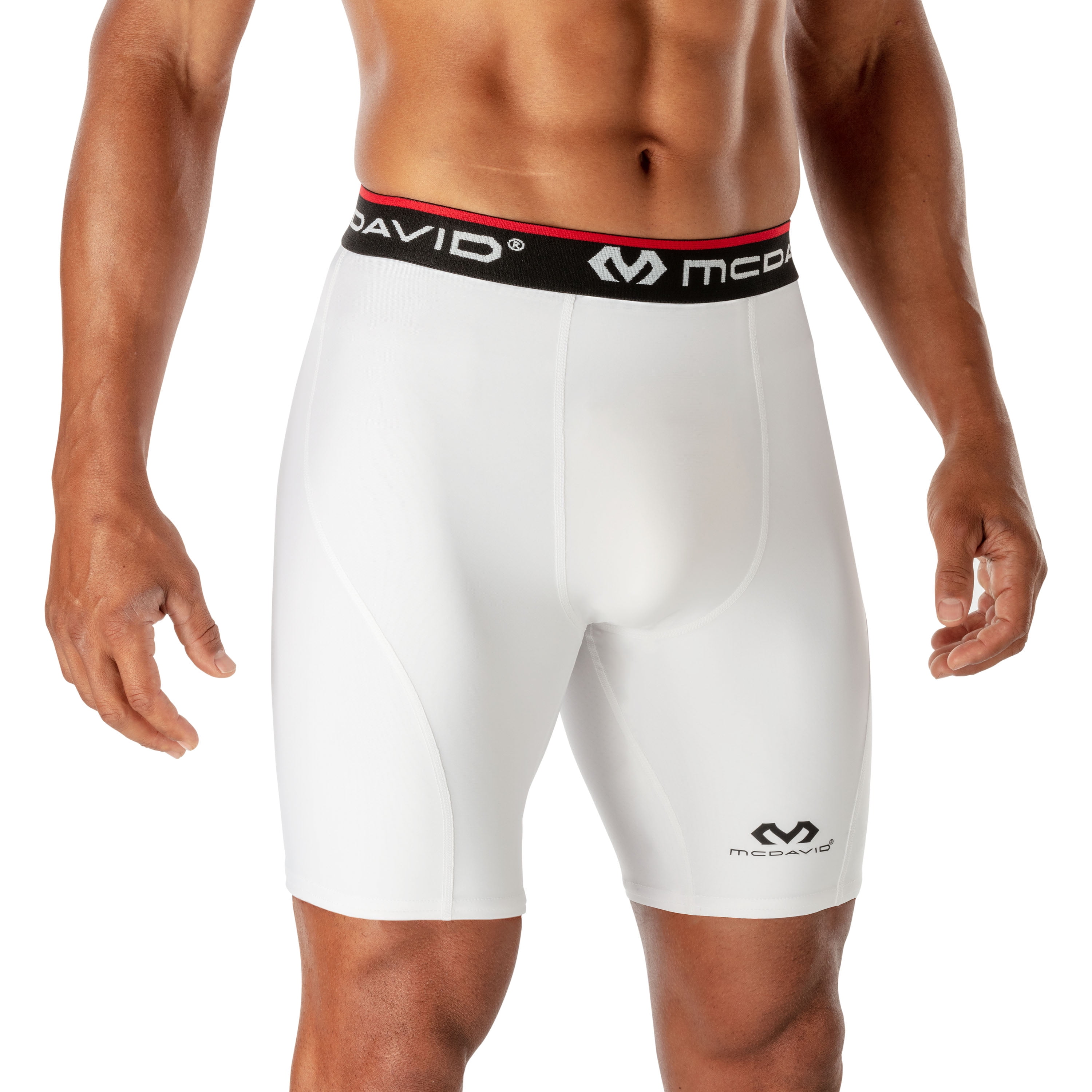McDavid Sport Compression Athletic Shorts, White, Adult, Men's