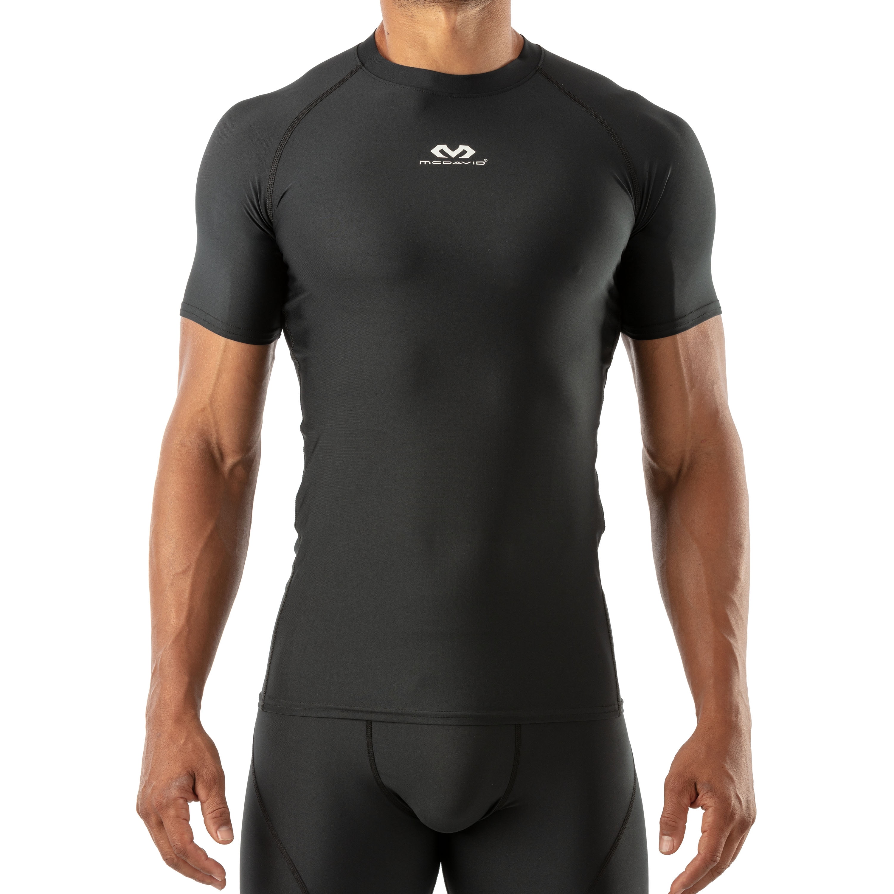 McDavid Sport Compression Shirt With Short Sleeves, Black, Adult Medium 