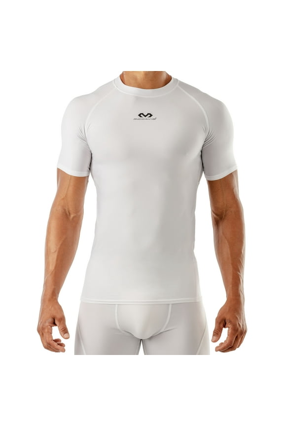 Sport Short Sleeve Compression Shirt Adult Men's Medium, White