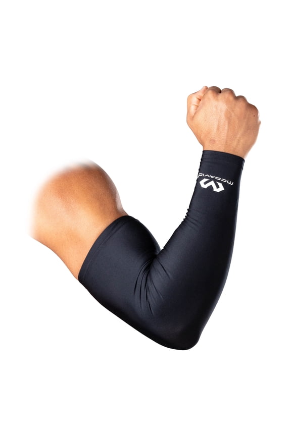 Sport Compression Arm Sleeves Pair, Black, Unisex, Adult, S/M
