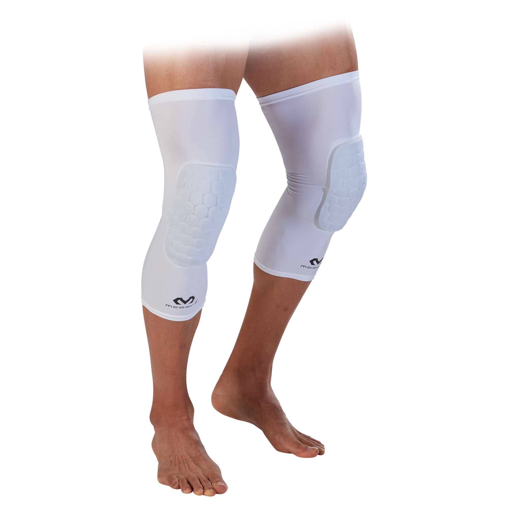 McDavid Sports Hex Tech Basketball Knee Sleeve Pair, White,  Large/Extra-Large