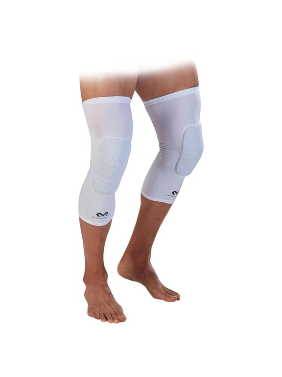 Sports Hex Tech Basketball Knee Sleeve Pair, White, Small/Medium