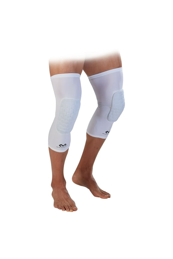 Sports Hex Tech Basketball Knee Sleeve Pair, White, Small/Medium