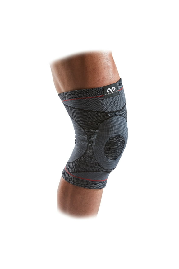Unisex Fitness Knee Compression Knit Sleeve with Gel Buttress Large/Extra Large