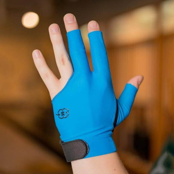 McDermott Billiard Pool Cue Glove - for Left Hand (Right-Handed Player), Small, Blue