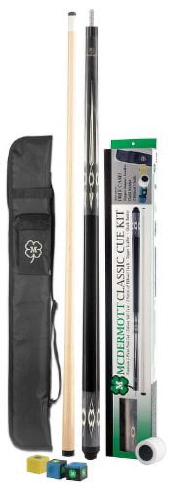 McDermott Deluxe Pool Cue Kit - 4-Piece Michigan Maple Cue With Soft Case & Accessories