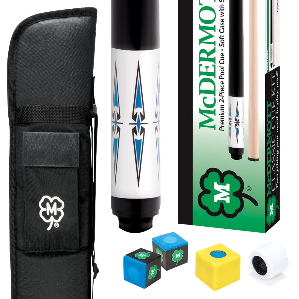 McDermott Pool Billiard Classic Cue Kit White-5 Items Included ...