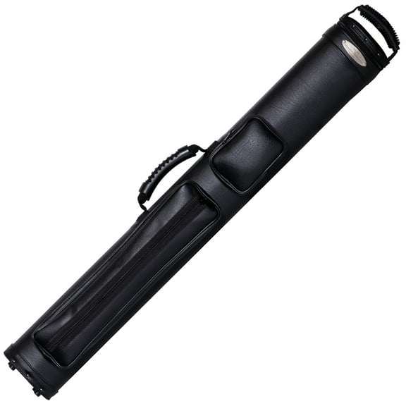 McDermott Shooters Collection 2x2 Oval Hard Billiard Pool Cue Case, Holds 2 Butts & 2 Shafts, Molded Tube Interior, Dual Pockets (5" & 16") with Jump Handle Sleeve, Top & Side Handles, Shoulde