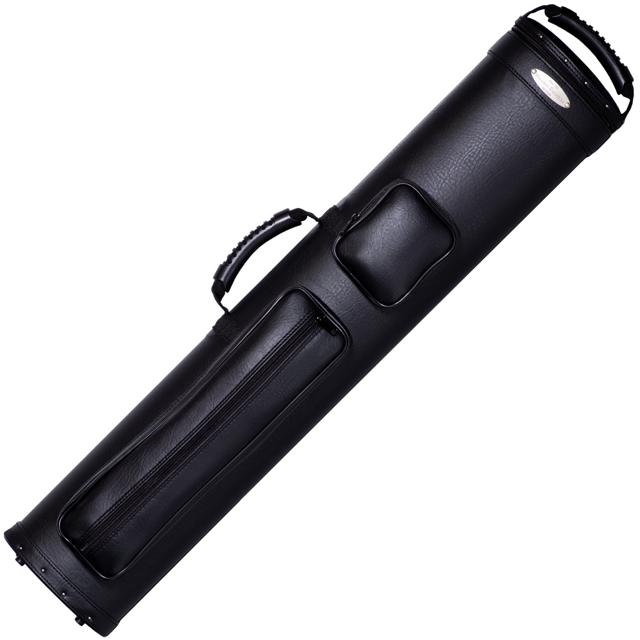 McDermott 2x2 Hard Oval Vinyl Pool Cue Case - Brown, Holds 2 Butts & 2 Shafts, Zippered 1 thumbnail image