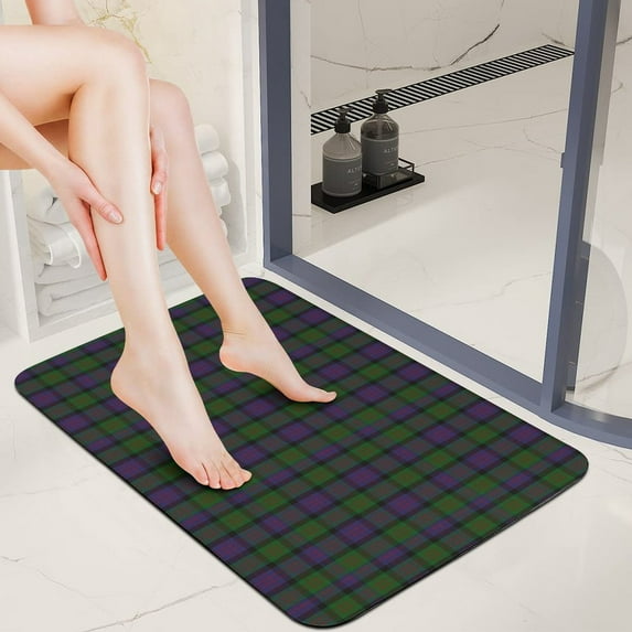 McDonald Clan Tartan Super Absorbent Diatom Mud Bath Mat 40x60cm Non Slip Quick Dry Bathroom Floor Mat, Soft Water Absorbent Rug for Bathroom, Bedroom, Vanity, And Guest Room