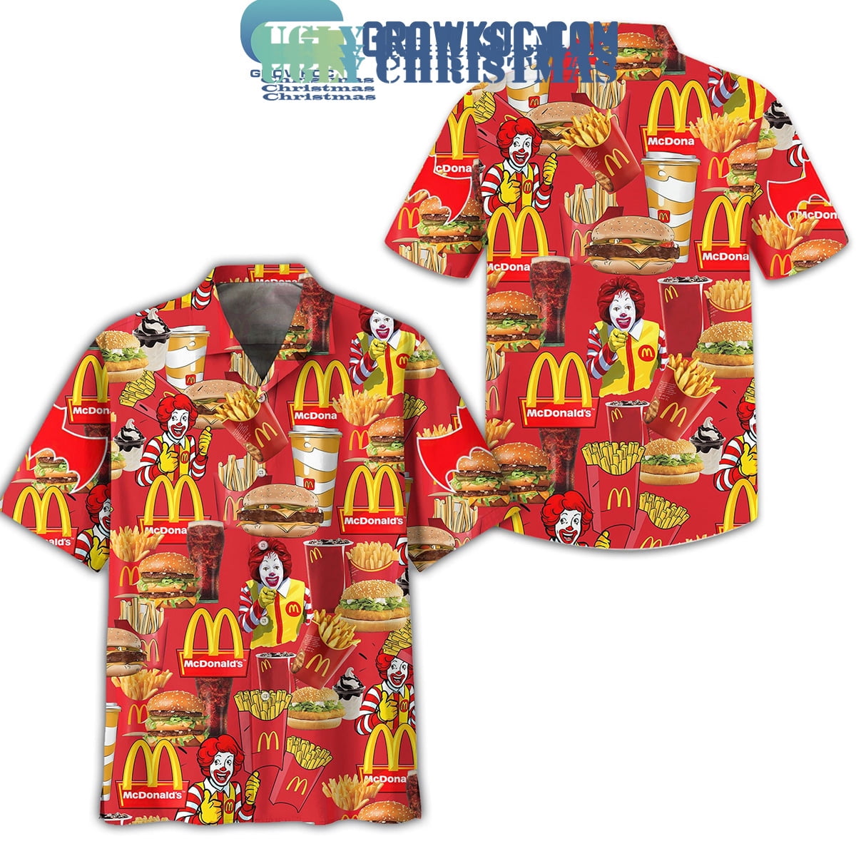 McDonald Fast Food Clown Hawaiian Shirts - Walmart.com