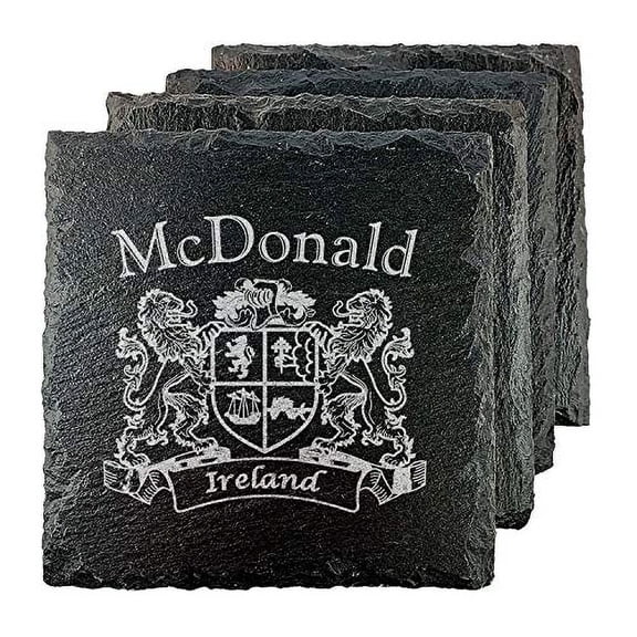 McDonald Irish Coat of Arms Slate Coasters - Set of 4