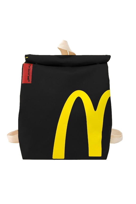 McDonald's 2025 Cute Charming Backpack for Women & Men Classic Unisex Vintage Daypack Canvas Personalized Rucksack Bookbag Shoulder Bag Crossbody Bag with Adjustable Straps and Spacious Interior