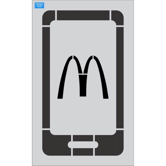 McDonald's 42.75" Curbside Remote App Logo 1 pc Parking Lot Pavement Marking Stencil Thickness: .100