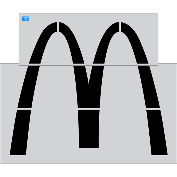 McDonald's Arch 64" Parking Lot Pavement Marking Stencil Thickness: .060