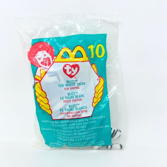 McDonald's Happy Meal Toy Ty Teenie Beanie Babies Blizz The White Tiger