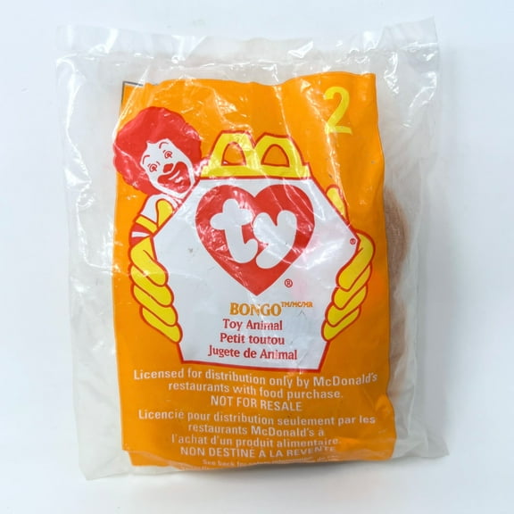 McDonald's Happy Meal Toy Ty Teenie Beanie Babies Bongo Toy Animal