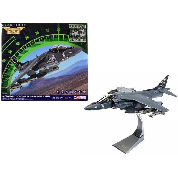 McDonnell Douglas AV-8B Harrier II Plus Aircraft "MCAS Yuma" (2019) US Marine Corps 1/48 Diecast Model by Corgi