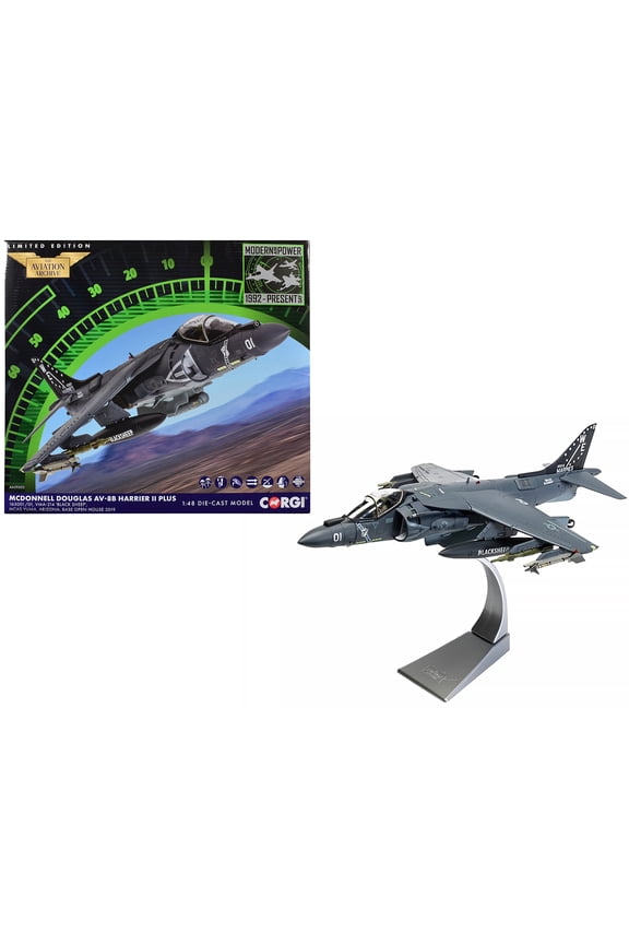 McDonnell Douglas AV-8B Harrier II Plus Aircraft "MCAS Yuma" (2019) US Marine Corps 1/48 Diecast Model by Corgi