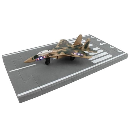 McDonnell Douglas F-15 Eagle Fighter Aircraft Desert Camouflage United States Air Force with Runway Section Diecast Model Airplane