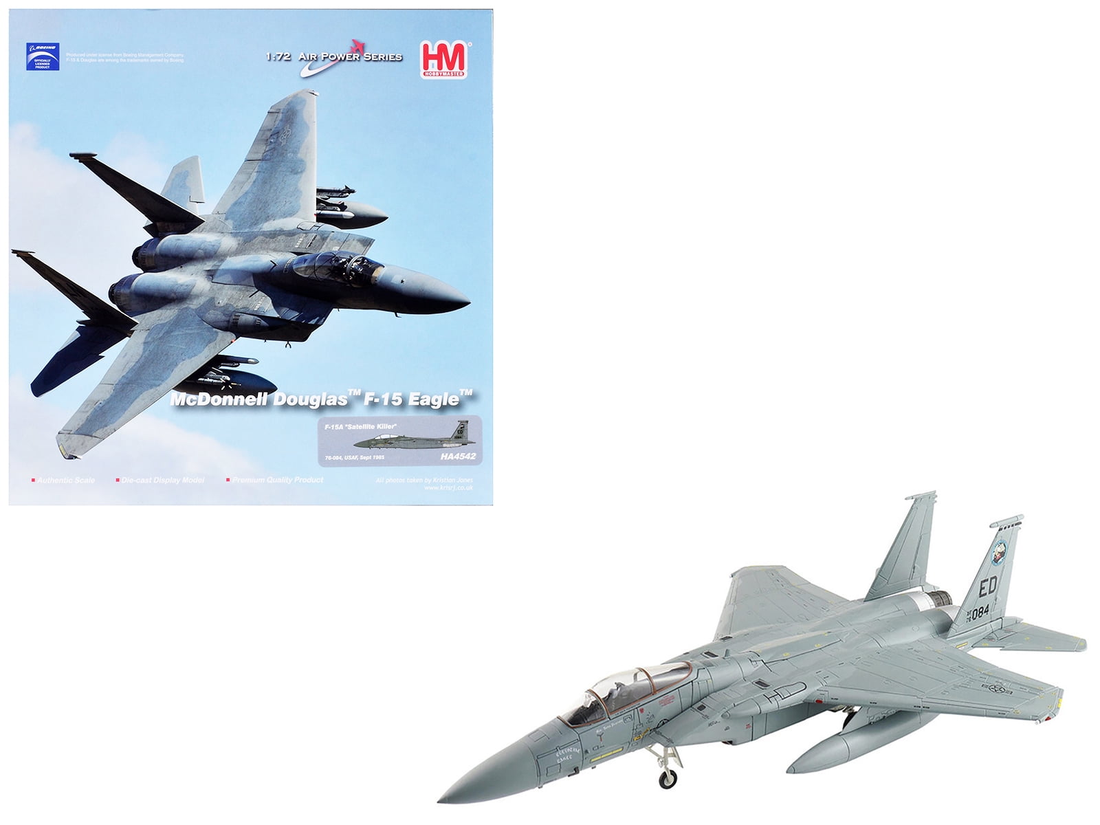 McDonnell Douglas F-15A Eagle Fighter Aircraft "Satellite Killer" (1985) US Air Force 1/72 Diecast Model by Hobby Master