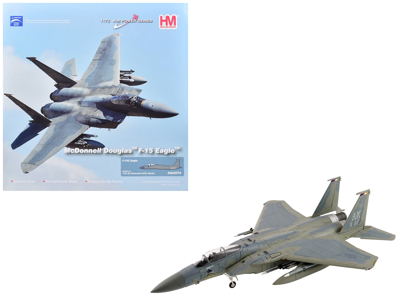 McDonnell Douglas F-15C Eagle Fighter Aircraft "Elmendorf Air Force Base Alaska" US Air Force 1/72 Diecast Model by Hobby Master