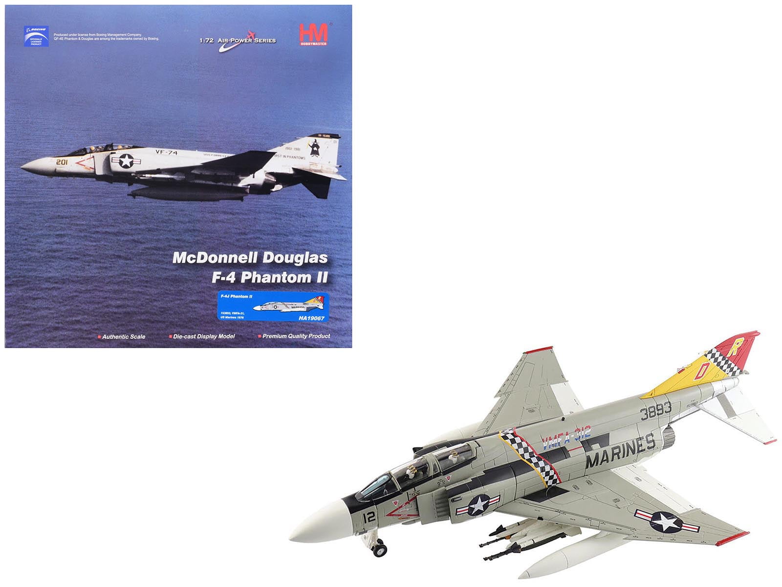 McDonnell Douglas F-4J Phantom II Fighter-Bomber Aircraft US Marine Corps "Air Power Series" 1/72 Diecast Model by Hobby Master
