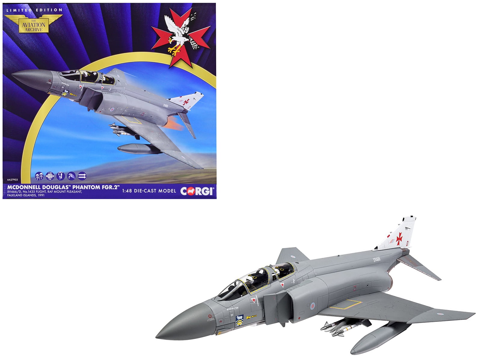 Tarjeta De Navidad Para Él | Coche Jensen Interceptor Y Avión McDonnell Douglas Phantom | RAF