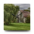 thumbnail image 1 of U R There Photography McDowell Road Grey Rustic Farmhouse Acrylic Analog Wall Clock, 1 of 6