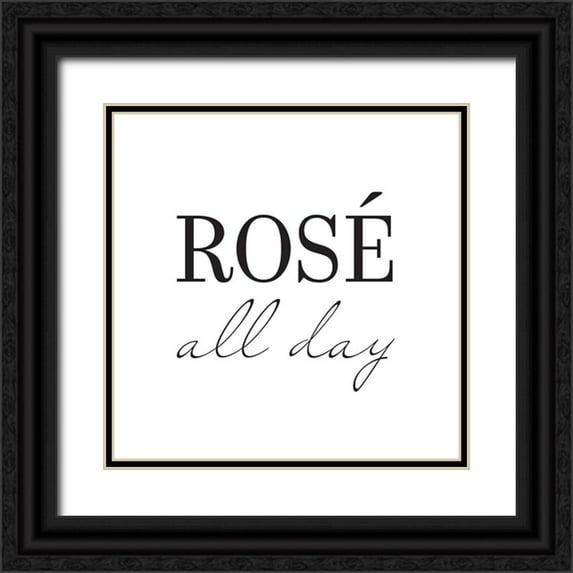 McFarland, Leslie 12x12 Black Ornate Wood Framed with Double Matting Museum Art Print Titled - Rose All Day