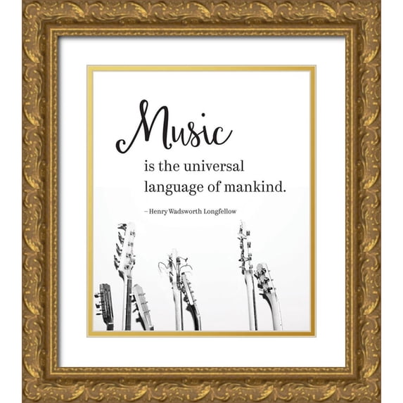 McFarland, Leslie 15x17 Gold Ornate Wood Framed with Double Matting Museum Art Print Titled - Music Universal Language
