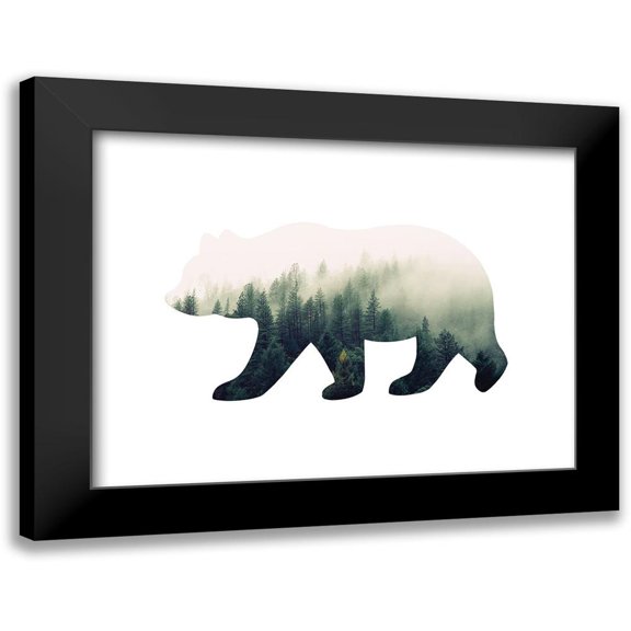 McFarland, Leslie 18x15 Black Modern Framed Museum Art Print Titled - Bear Silhouette 1