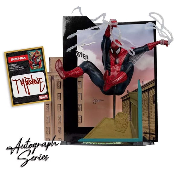 McFarlane Marvel Gold Label Collection AUTOGRAPH Series Spider-Man Posed Figure with Scene [Spider-Man Issue #6]