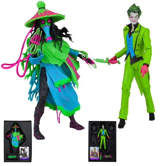 McFarlane Toys DC Multiverse Black Light Gold Label Scarecrow & The Joker Action Figure Combo Set