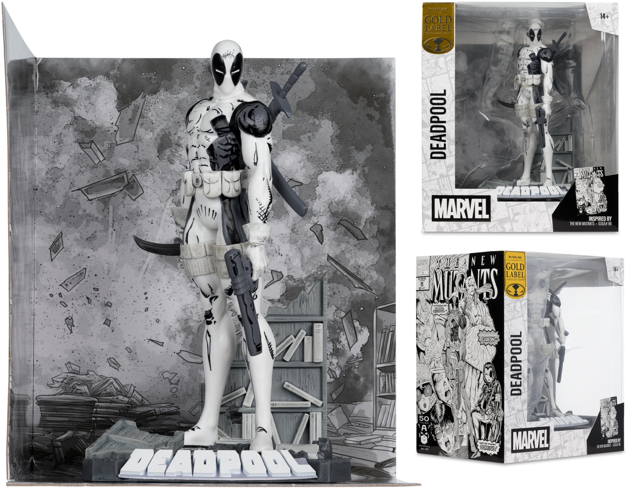 McFarlane Toys: Gold Label - The New Mutants #98 - Marvel Collection - 1:10 Deadpool (LINE ART)