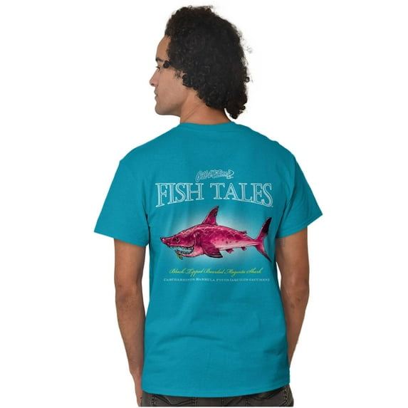 McFinn Funny Bearded Shark Fishing Men's Graphic T Shirt Tees Brisco Brands M