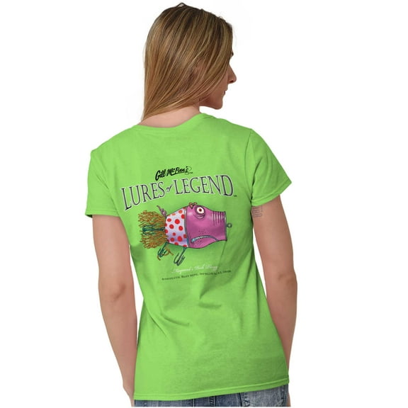 McFinn Funny Fishing Lures Pork Fish Womens Fitted Plus Size Graphic Tee Brisco Brands 2X