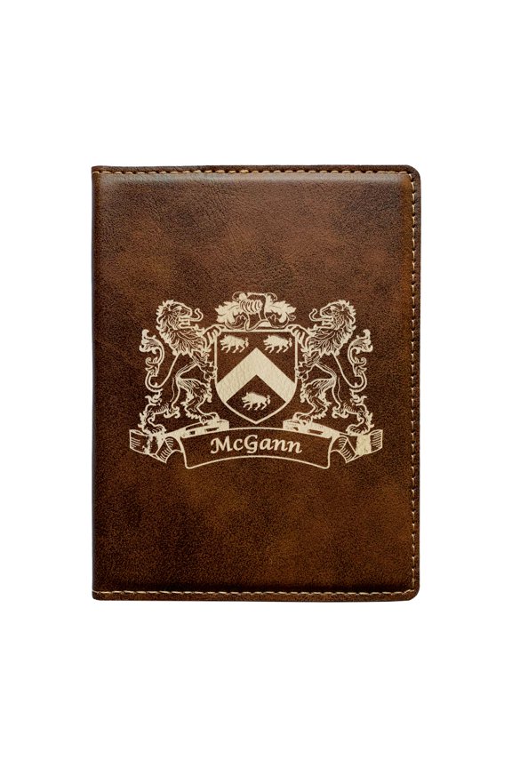 McGann Irish Coat of Arms Leather Passport Wallet