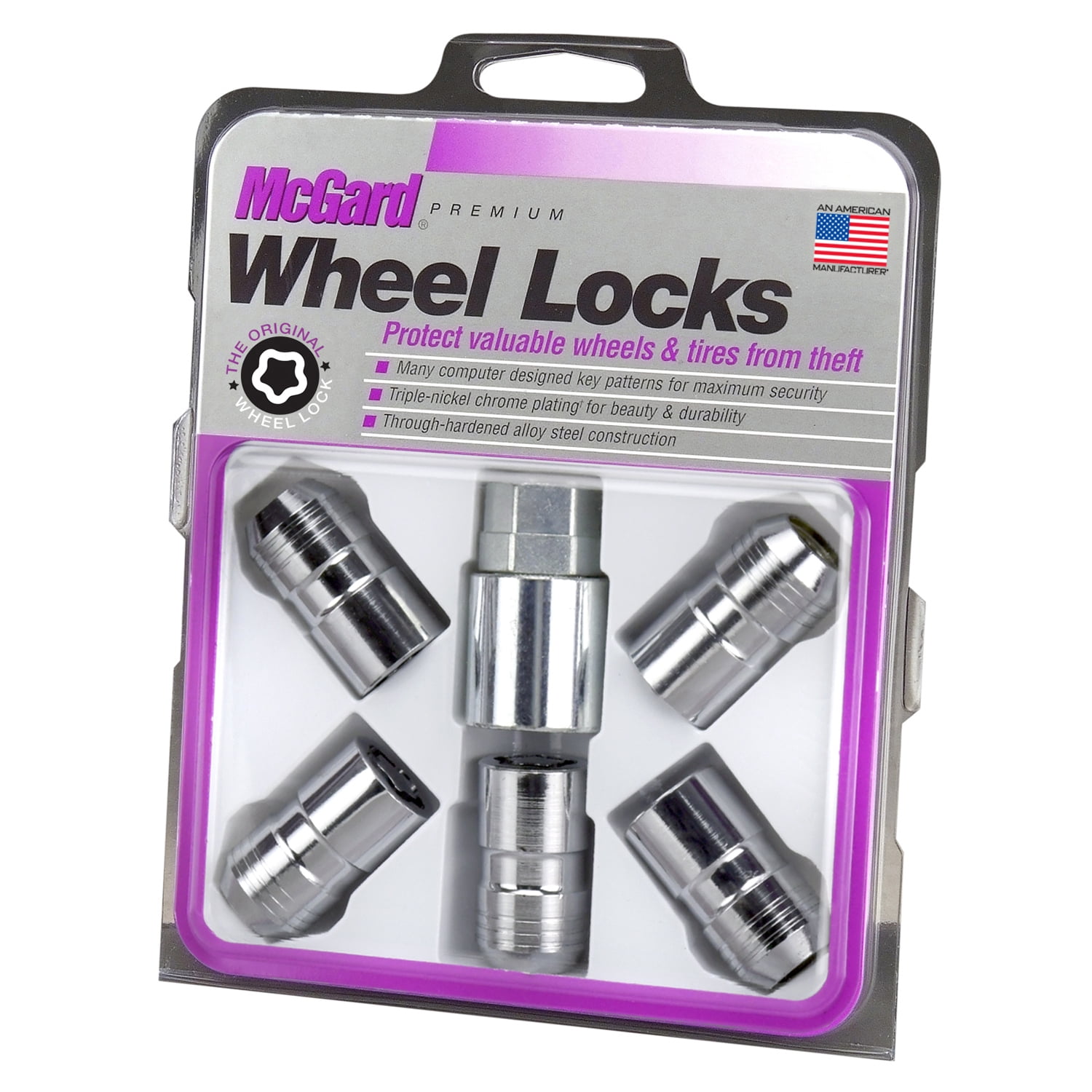 5LOCK WHEEL LOCK SET M14X1.5 NUT CONE SEAT DUAL 21MM & 22MM HEX