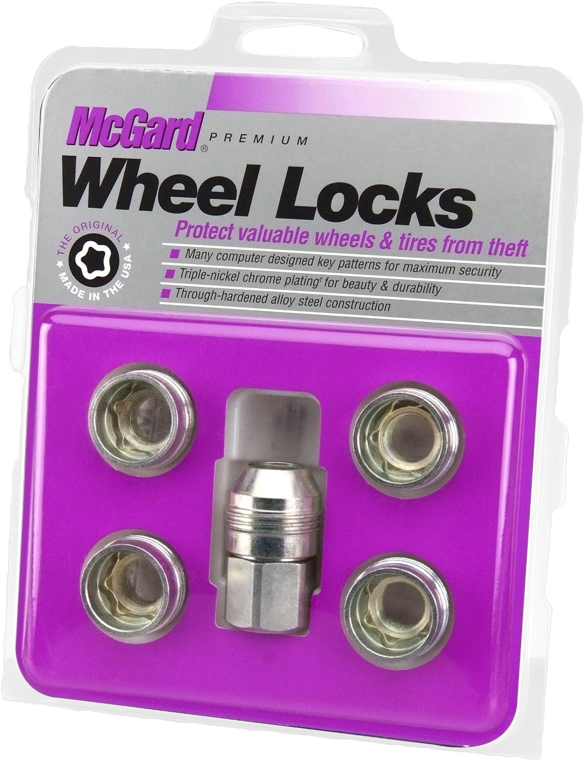 McGard 25110 Wheel Lock Set – Chrome, 4 Locks & 1 Key, M14 X 1.5