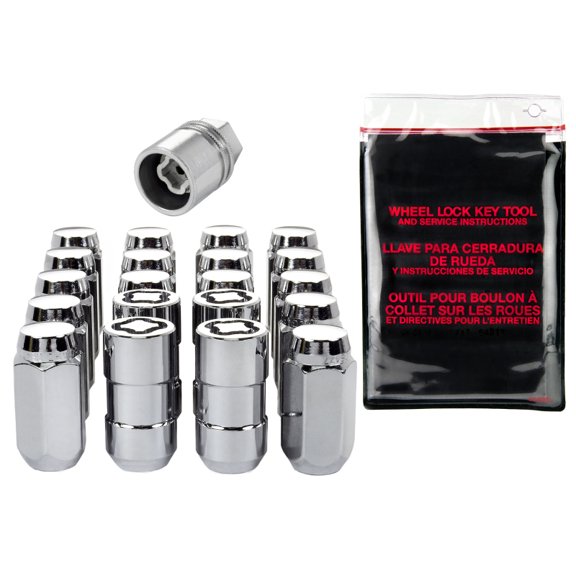 McGard 84508 Chrome Cone Seat Wheel Installation Kit (9/16 - 18 Thread Size) - for 5 Lug Wheels 16 Lug Nuts / 4 Locks / 1 Key / 1 Storage Pouch Fits select: 2002-2011 DODGE RAM 1500